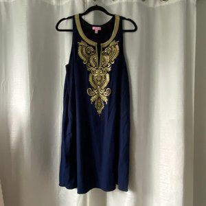 Lilly Pulitzer Dress - Navy with Gold Embroidery